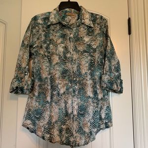 Ladies Wrangler Long Sleeve Pearl Snap Blouse